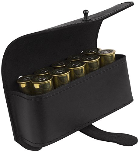 BronzeDog Handmade Leather Belt Cartridge Holder Hunting Shell Ammo Pouch Shotgun 16 12 Gauge (Black) - Thumbnail 3