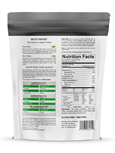 PEScience Select Vegan Protein Powder, Chocolate Bliss, 5 Serving, Premium Pea and Brown Rice Blend - //coolthings.us