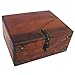 Supportiback Treasure Gurus Antique Style Wood Writing Travel Document Case Inkwell Storage Box