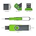 Enfain 32GB x 10 PCS Green Flash Drive USB 2.0 Memory Stick Swivel Pen Drives for Data Storage and Distribution in Environment-Friendly Businesses