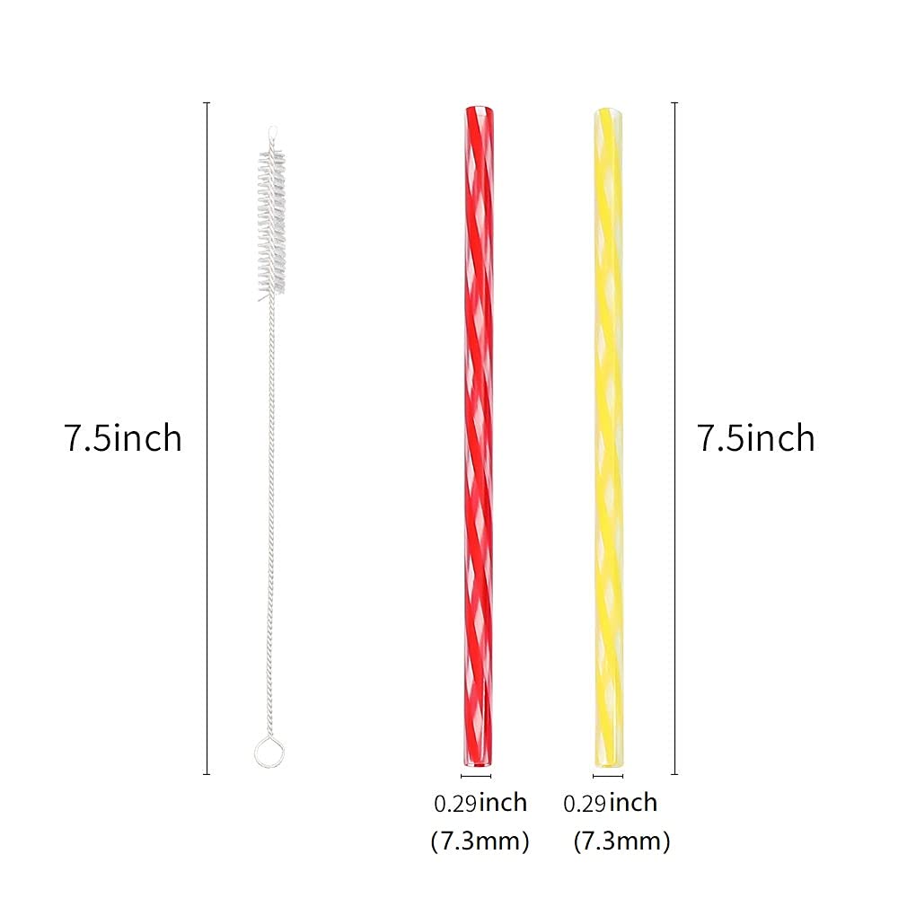 Honest ECO Reusable Stirrer Straws, Straw Cleaner Brush, Short Assorted color Plastic Straws fit for Milk & Juice & Coffee & Smoothies & Cocktail & Kids Straws Kit (24Count-7.5in) - Image 3