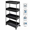 Slim-Storage-Cart-4-Tier-Rolling-Utility-Storage-Cart-Mobile-Shelving-Unit-Rolling-Bathroom-Carts-Slide-Out-Storage-Cart-Storage-Shelf-Rack-for-Kitchen-Office-Bathroom-Laundry-Room-Narrow-Places Slim Storage Cart 4-Tier Rolling Utility Storage Cart, Mobile Shelving Unit Rolling Bathroom Carts, Slide Out Storage…