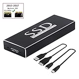 QNINE USB 3.0 PCIe SSD Enclosure for 2013 2014 2015 2016 2017 MacBook Air Pro Retina, Included Two USB Cables, USB External Reader for A1465 A1466 A1398 A1502 SSD Adapter with Case, Support 12+16 pin