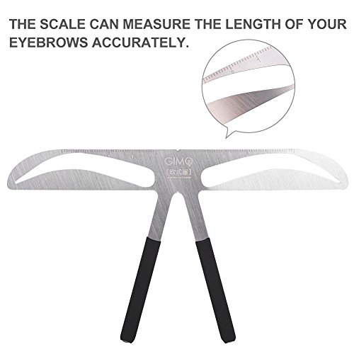 Eyebrow Ruler, Permanent Tattoo Eyebrow Measure Balance Extension Three-point positioning design Ruler Shape Stencil Stainless Steel Makeup Tool(European Style Eyebrow)