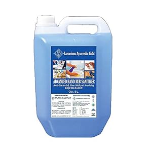 Luxurious Ayurvedic Gold Advanced Anti-Bacterial Liquid Based Instant Handrub Sanitizer (75% alcohol) Kills 99.99% Gems…