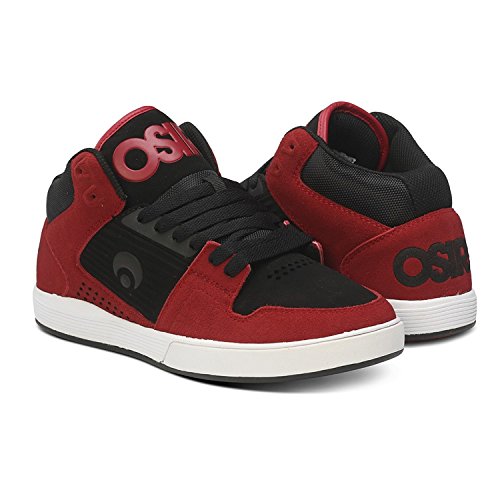 Osiris Men's Sleak Mid Tech Skate Shoe, Red/Black/White, 11.5 M US