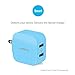 Lumsing Compact 2-Port Wall Charger with Foldable Power Adapter for iPhone iPad Samsung Galaxy Smartphones Tablets(Blue)
