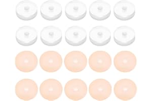 IMIKEYA 20pcs Silicone Earring Backs Attachment for Studs: Invisible Piercing Discs Stabilizer Pads for Earrings Clear Transp
