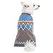 Blueberry Pet Icelandic Lopi Feather Yarn Pullover Dog Sweater in Smart Grey, Back Length 20
