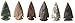 Stone Tone One 6 Pieces - 2 to 2 1/2 Inch Contemporary Arrowheads