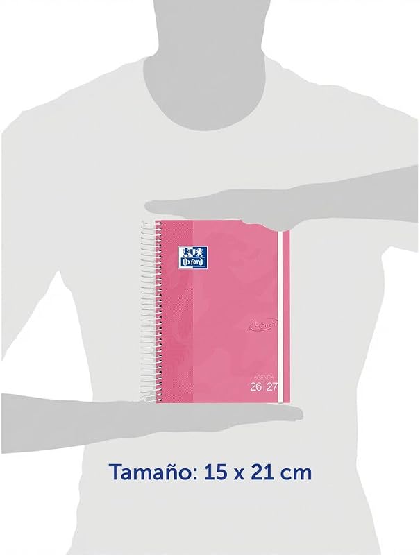 Touch, Agenda 2026 2027, Dia por Página, Capa Dura Extra, A5 (15x21 cm), Espanhol, Color Fúcsia