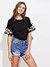 Floerns Women's Embroidered Bell Sleeve Summer T Shirt