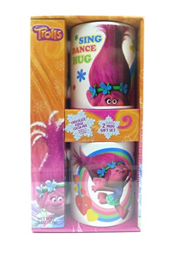 Dreamworks trolls 2-piece holiday mug gift sets w/ cocoa mix - as…