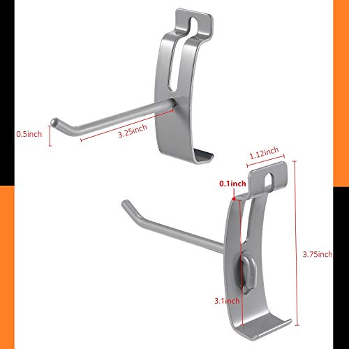 Slatwal Hook,Cheaboom Slat Wall Hooks Storage Hook Garage Space Saver