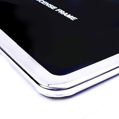 CarBeyondStore Slim Chrome Steel License Plate Frame with 2 Holes Made in USA - Thumbnail 3