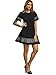 Floerns Women's Casual Embroidered Short Sleeve Swing Tunic T Shirt Dress Black XL