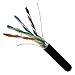 Vertical Cable Cat5e, 350 Mhz, Shielded, Gel Filled (Flooded Core), Direct Burial, 1000ft, Black, Bulk Ethernet Cable, Wooden Spool