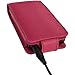 iGadgitz Pink Leather Case for Sony Walkman NWZ-E384 with Detachable Carabiner + Screen Protector