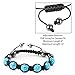 BodyJ4You Disco Balls Bracelet 6 Aqua Beads Pave Crystals Adjustable Wrist Iced Out Jewelry