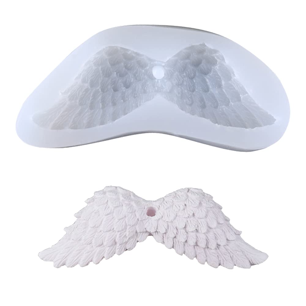Angel Wings Silicone Mould White Feather Wings Silicone Casting Mold Reusable Wings Fondant Mold Apply to DIY Gift Jewelry Pendant Craft Making