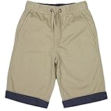 Bienzoe Boy's Cotton Twill Elastic Waist Shorts