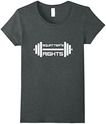 Womens Squatter's Rights Fitness Slogan T-Shirt Large Dark Heather