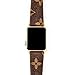 GOKE Brown Flower LV Printed Luxury PU Vegan Leather Watch Band Strap Compatible for 42mm Apple Watch Series 3 2 1 (Brown Flower 42mm)