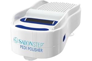 Salon Step Pedi Polisher – Hands-Free Foot Exfoliator for Shower or Dry Use, Waterproof Smoother with 360 Spinning Buffer, Suction Base for Stability, at-Home Pedicure Tool