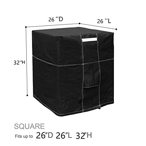 LBG Products Outside Square Black Air Conditioner Cover for Central AC Condenser Units (26" L x 26" D x 32" H)