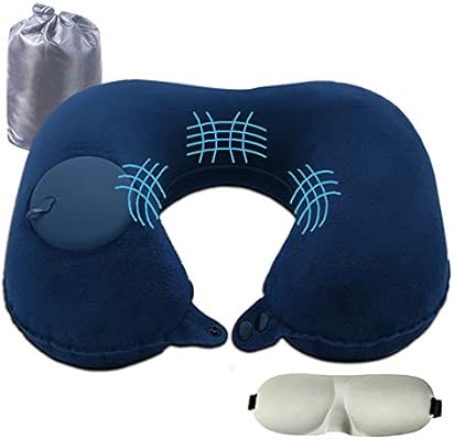 Land Joy Inflatable Travel Pillow Soft Velvet Neck Pillows Rapid