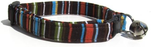 CritterGear Breakaway Cat Collar in Brown Stripes (Handmade in The U.S.A.)