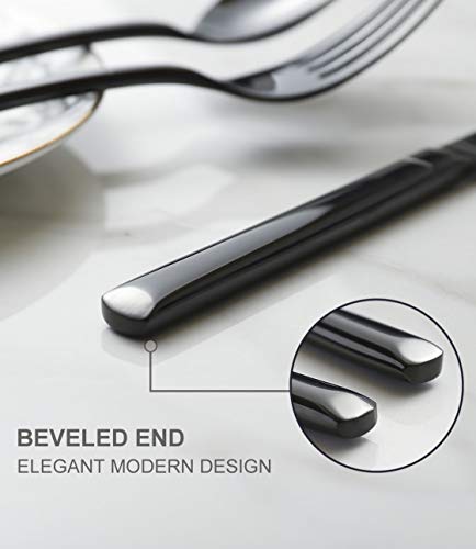 image for OMGard Premium Black Dinner Knife Sets 6 Piece Carbon Stainless Steel 