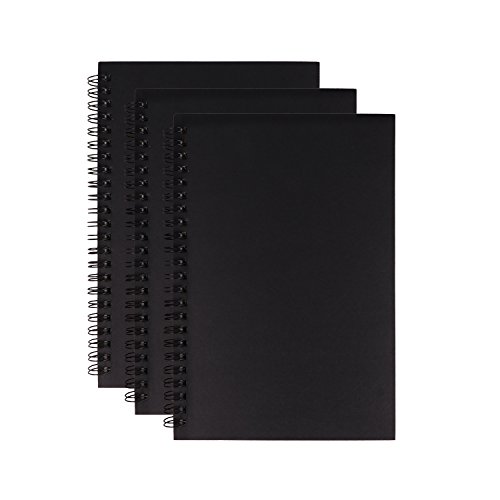 3 Pack Spiral Notebook, Sketch Pad Unlined Planner Travel Diary Blank Writing Journal for Drawing Doodling, 5 x 7inch, 100 Pages Per Book