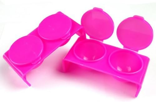 KMG 2PC Plastic Nail Art Double Dappen Dish Case Nail Liquid Powder Acrylic