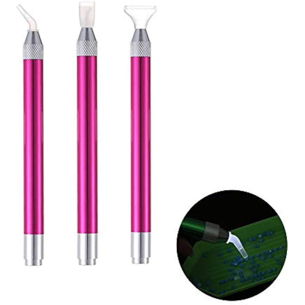 LED Diamond Painting Pen, 3 Pieces Drill Point Pens With Light Aluminum