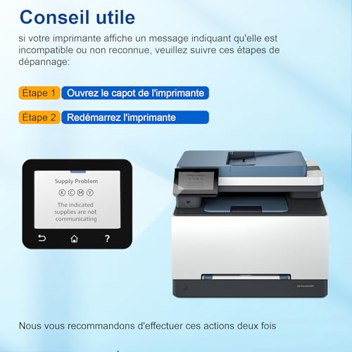 219A avec Puce Compatible pour HP 219A 219X Toner pour HP Color LaserJet Pro MFP 3302fdw 3302fdwg 3302sdw 3302sdwg 3302fdn 3302fdng 3202dw 3202dn W2190A W2190X (4-Pack, Noir Cyan Jaune Magenta)