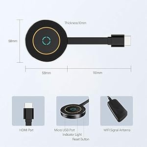 Dongle - Dongle per display wireless, 4 K HDR HDMI con display a specchio e adattatore WiFi compatibile per iPhone/iPad… - immagine 8