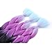 Ombre Braiding Hair 3pcs Black/Purple Pink/Light Green Jumbo Braid Hair Ombre Colors Braiding Hair
