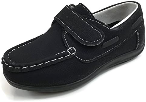 Revenant Boys Boat Dress Shoes Loafer Oxford in Faux Leather Gio-11, Black 10