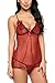 Avidlove Women Nightwear Lace Babydoll Strap Chemise Halter Lingerie Wine Red L