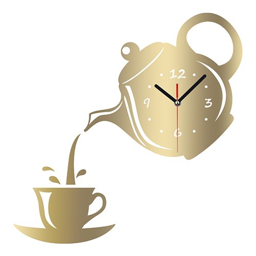Buy New Arrival Wall Clock Mirror Effect Coffee Cup Shape