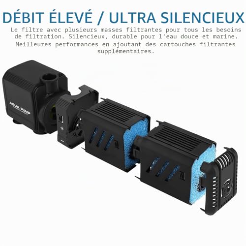 NO.17 12W Aquarium Filter, Adjustable Internal Aquarium Filter with Water Pump 1200L/H for Aquarium 300-500L