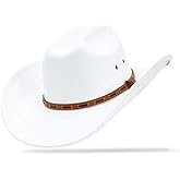OIERNFE Cowboy Hat for Men and Women - Cattleman Wide Brim Western Cowgirl Hat with Gift Packaging