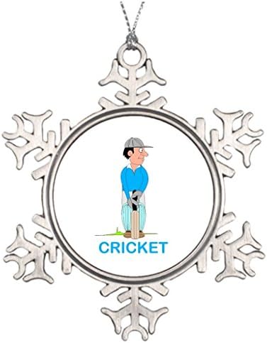 Xixitly Personalised Christmas Tree Decoration Fun Cricket Game Of Cricket Metal Garden Snowflake Ornaments