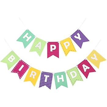 Amazon Com Happy Birthday Banner Bunting Laser Cut Felt 60 Inches