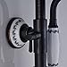 Rozin Oil Rubbed Bronze Bathtub Shower Faucet Set 8-inch Rainfall Shower Head + Hand Sprayer Porcelain Deco
