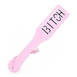 SM Bondage Imprint Spanking Paddle, Ass Spanking Whip, “Bitch” imprint by MUQU(Pink)
