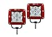 OZ-USA® R 4D POD Flood Phillips LED Lights RED Bezel Fog ATV Offroad 3 x 4 Race Beam Truck Motorcycle Cube