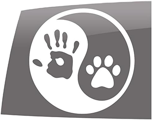 Window Swag Yin Yang, Pet, Child, Solid White- Decal - Pets - Vinyl Sticker