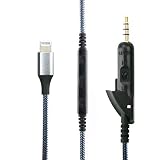 NewFantasia Replacement Cable Compatible with Bose QuietComfort 15, QC15, QC2 Headphones, Cord Remote Volume Mic Compatible with iPhone Xs/XS Max/XR/X / 8/8 Plus / 7/7plus